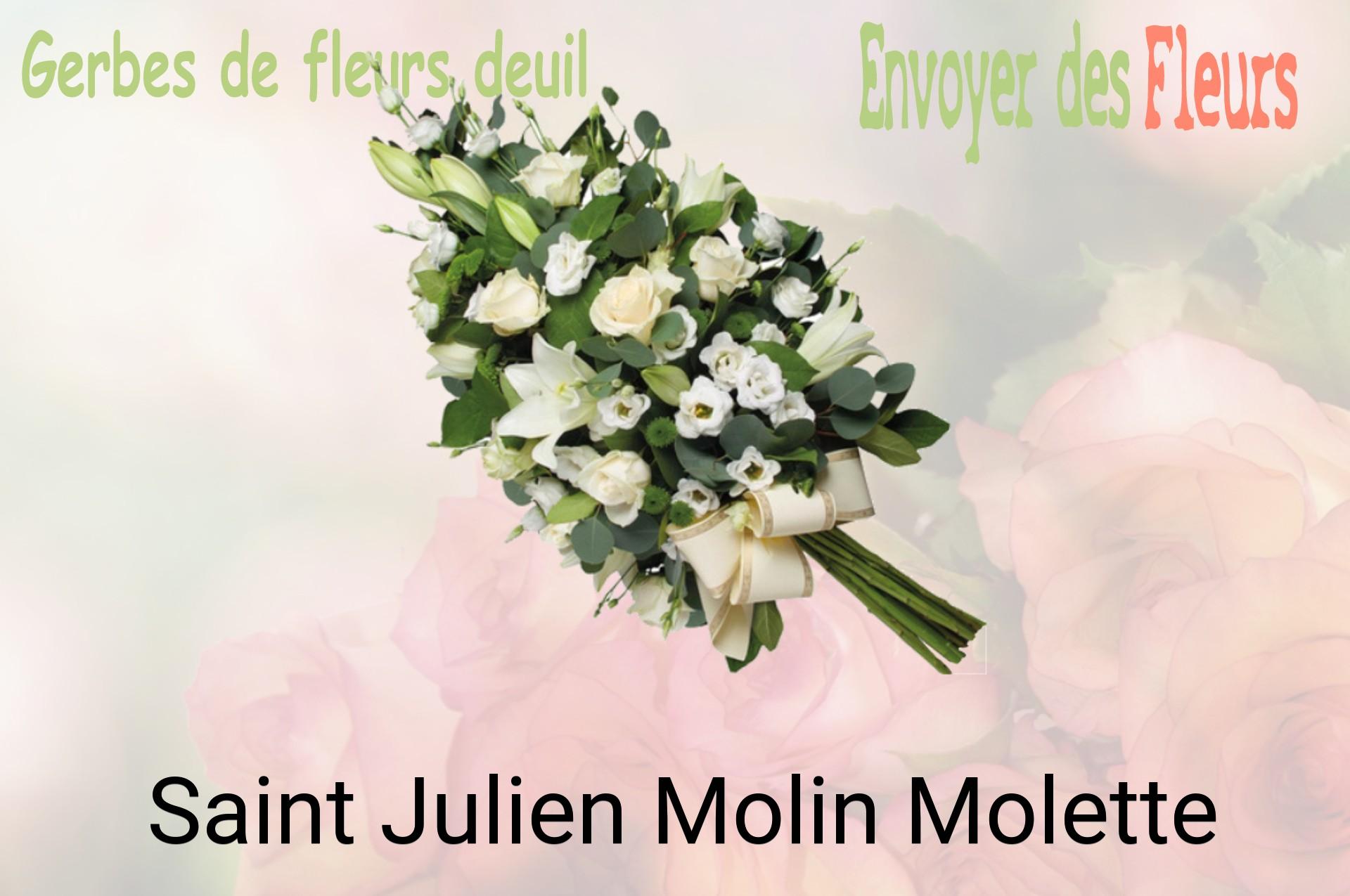 Gerbe de fleurs de deuil livrée à Saint-Julien-Molin-Molette